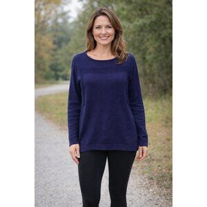 ORVIS Women's Navy Blue Sweater size Medium Cotton/Cashmere